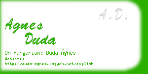 agnes duda business card